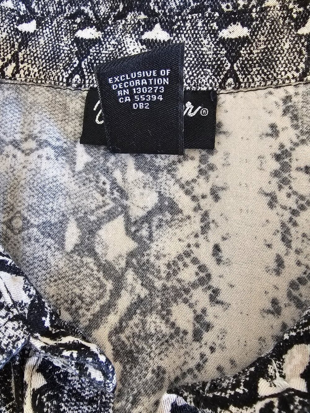 Wrangler Pearl Snap 3XL Snake Print Western Retro Cowgirl Shirt Black White - Picture 6 of 12